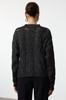 Women's Elegance Style Sweater Black Cotton Hair Knit Knitwear Sweater