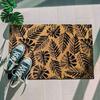 Coconut Fiber Doormat Natural Black Fern Pattern 60x40