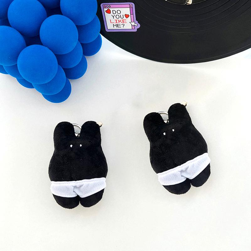 

1Pc Bag Ornament Lovely doll Charm Pendant Cartoon Lovers Rabbit Keychain Plush Fur чёрный