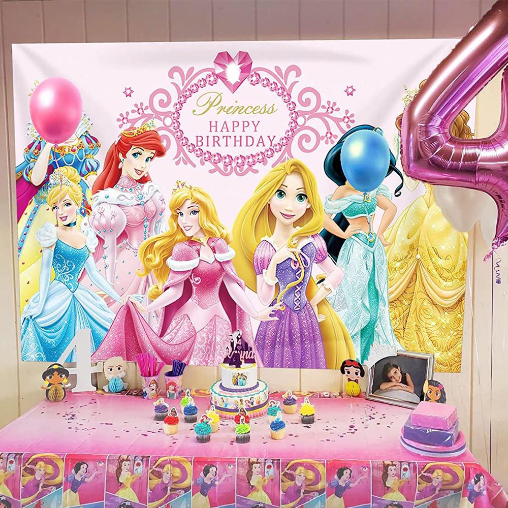 Princess Themed Backdrop - Birthday Photography Background - Party Decoration