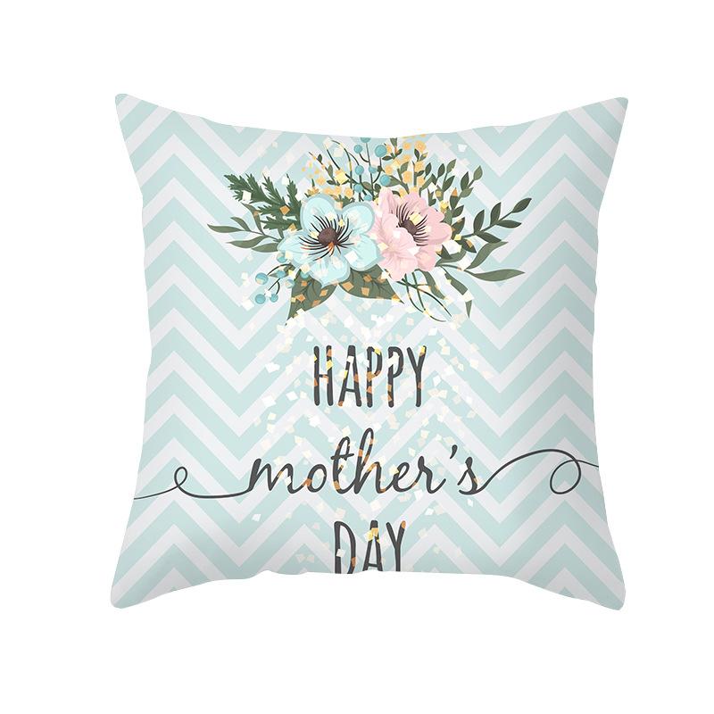 New Mother's Day Printed Pillow Cover Peach Skin Home Sofa Decoration Pillow Bedroom Cushion Pillow Cover