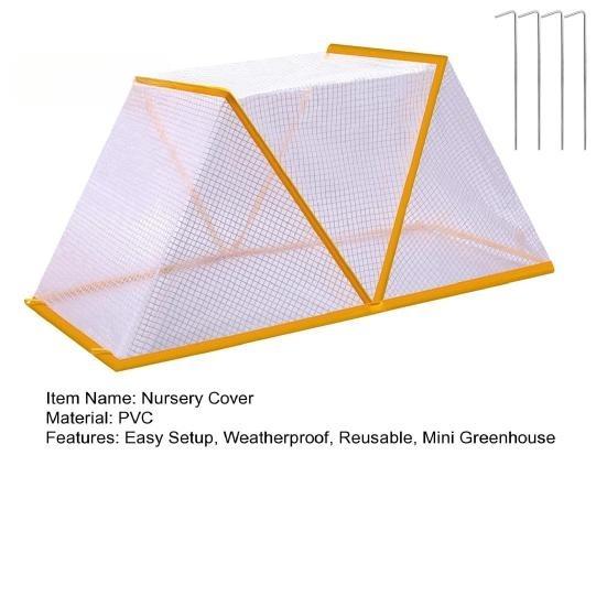 Garden Row Plant Protector Πτυσσόμενο Υπερυψωμένο Κήπος Κάλυμμα φυτωρίου φυτώριο με Ground Nails Vegetable Rows Guard Θερμοκήπιο για την προστασία των φυτών