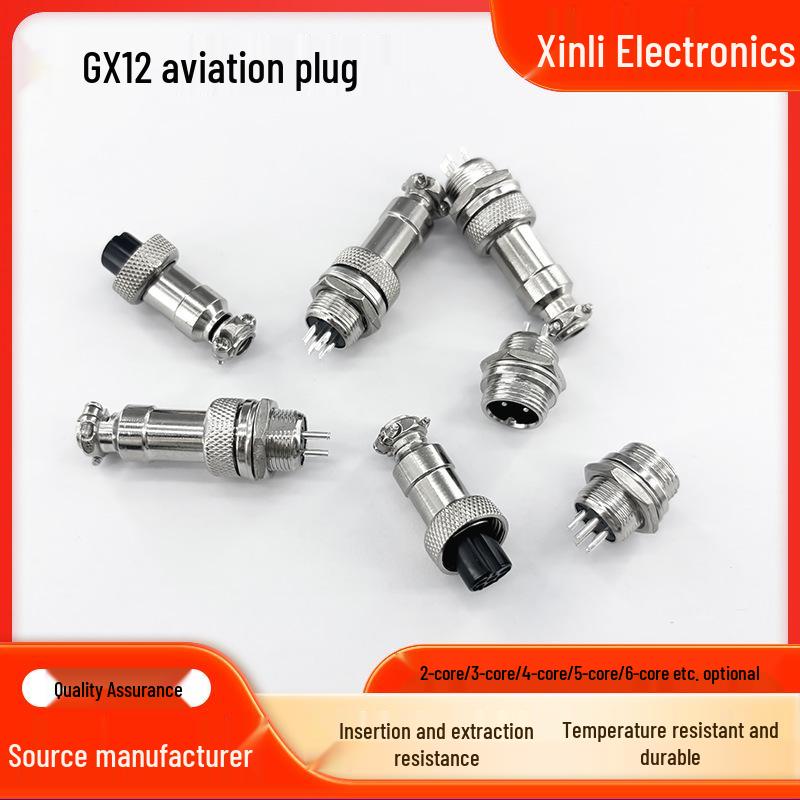 GX12 Aviation Connector Plug: Stable, Anti-Aging, Corrosion-Resistant, Industrial-Grade Socket & Plug.