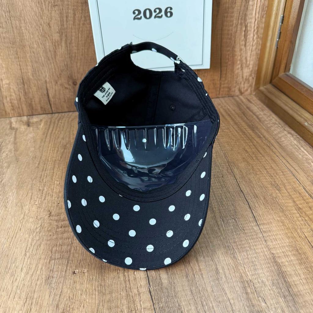 Sweet Polka Dot Print Cap Letter Embroidery Soft Top Autumn and Winter Baseball Cap Women's Daily Travel Visor