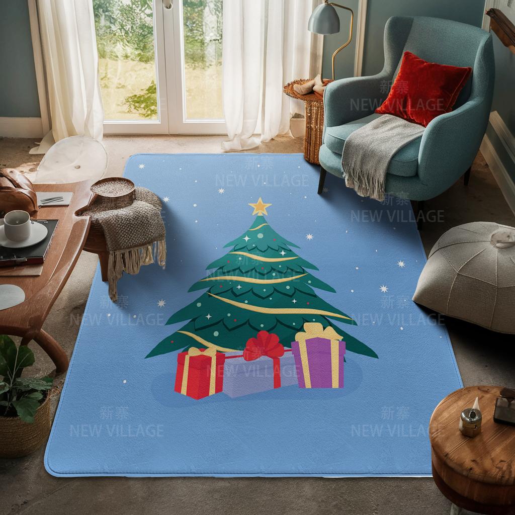 House Entrance Carpet Home Door Mat Living Room Bath Foot Bathroom Non-slip Water Absorption Rugs Bath Merry Christmas Winter