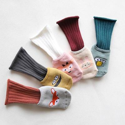 2 Pair/set Cartoon Floor Socks Winter Thickening Warm Baby Non-slip Toddler Socks Combination Newborn Baby Long+Short Socks 0-3T