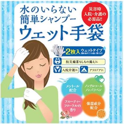 Shikoku Kamihanbai Shikoku Paper Sales Co., Ltd. Shampooing Mousse Sans Eau Gants Mouillés Fruité Floral Blanc 2 Pièces (x1), 1 pièce