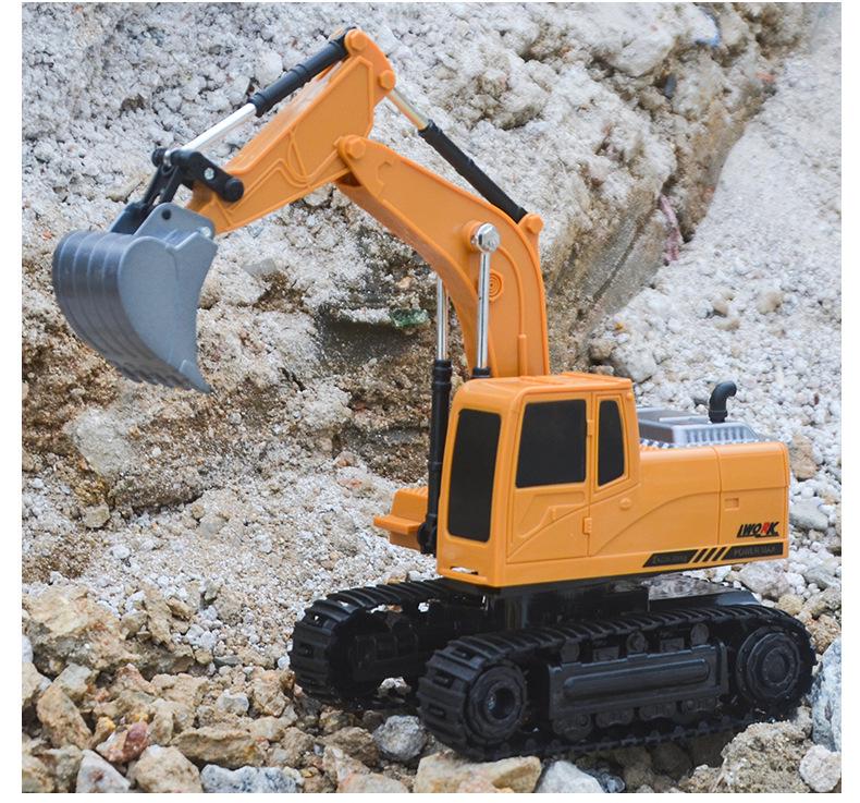 Jucărie pentru copii, din aliaj, cu telecomandă, excavator - Model electric de simulare