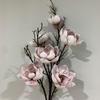 Handcrafted Magnolia Faux Floral Arrangement with 6 Blooms for Home & Hotel Decor