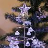 LED Crystal Christmas Tree Night Light - Elegant Iron Art Desk Lamp for Bedroom Ambiance