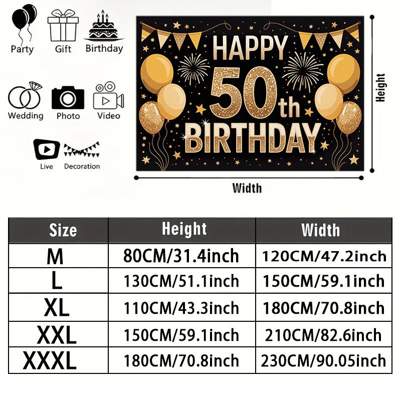 Party Backdrop Birthday 50Th Photo Booth Background Front Door Decor