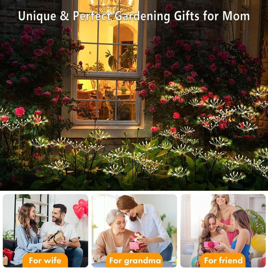 In-Stock Solar Dandelion Firefly Garden Lights: Flower Style Courtyard and Lawn Decoration