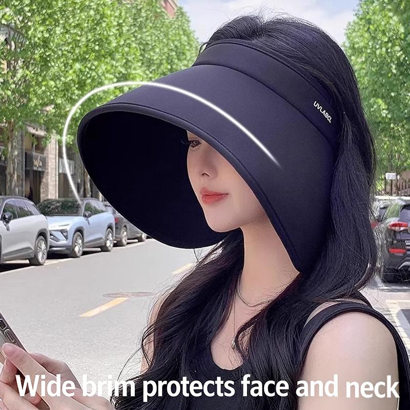 Summer Casual Empty Top Sun Hats Portable Wide Large Brim Cap Uv Protection Foldable Visors Women Sunshade Beach Hiking Hat