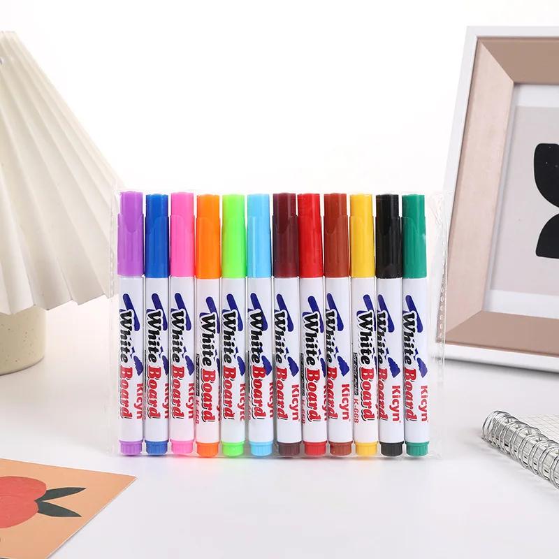 8/12 Colors Magical Water Floating Student Painting Brush Whiteboard Markers Pen Suspension Kids Educational Painting Pen Toys