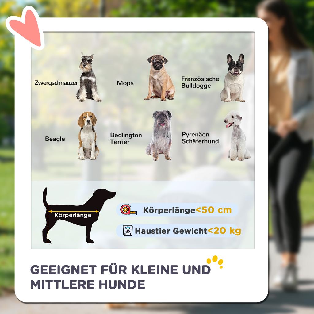 Dog Trolley incl. Cushion, 3 Side Pockets, Foldable, Dog Stroller, 102 cm x 62 cm x 105 cm, Grey