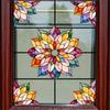 1pc Transparent Rainbow Flower Glass Sticker Self Adhesive Window Cling Film for Living Room Bedroom Office Balcony Home Decor