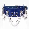 Punk Accessory O-shaped Chain Neck Chain PU Leather Collar Exaggerated Accessory Necklace Collarbone Chain