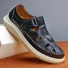 New Anti-collision Toe Men's Sandals Hot-selling Leather Beach Shoes Comfortable Roma Footwear Male Casual Summer Flats Sandaly