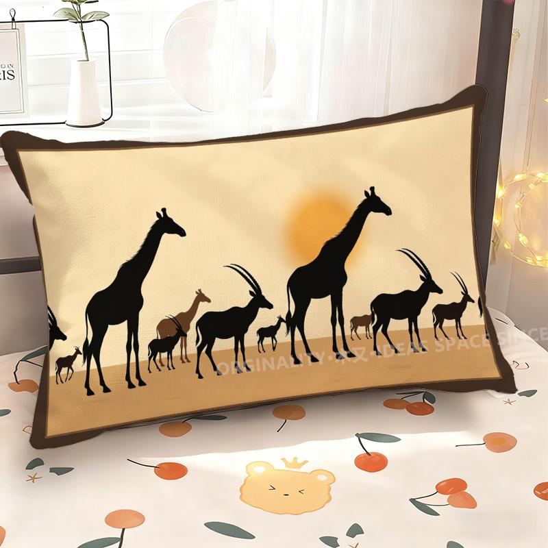 Kissenbezug mit Afrikanischem Tiermuster Geeignet für Sofa Schlafzimmer Auto Kissenbezug Kissen Rechteckiges Rückenkissen