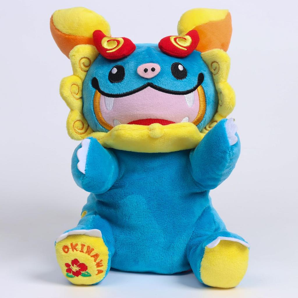 Takeoff Plush Hand Puppet Shisa (Okinawan guardian lion) - Blue