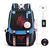 Trend Printing Student Casual Schoolbag Contrasting Color Neutral USB Backpack