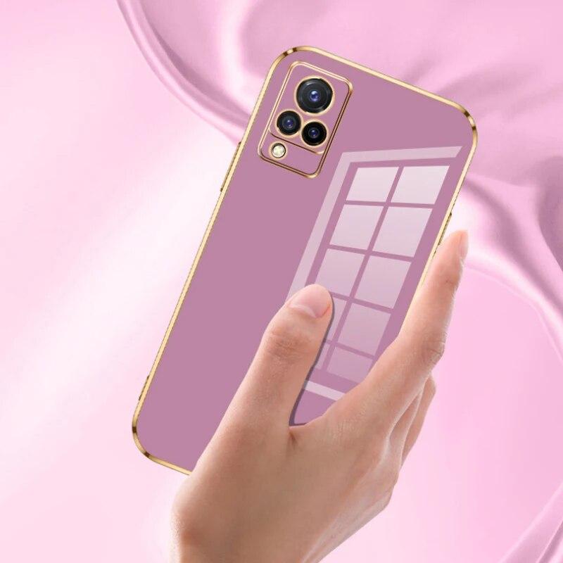 Für vivo V21 Fall Vivo V21e Telefon Fall VIVO V21 V21E 5G V21S Fall vivo v21e 5G Abdeckung luxus Quadratische Beschichtung Stoßfest Zurück Abdeckung