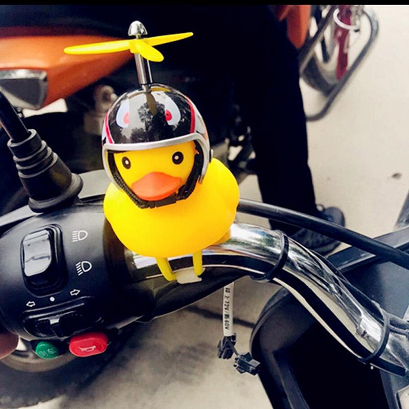 Kleine gelbe Ente, Helm-Fahrradhupe, Quetschglocke, kreative Fahrradklingel, Lenkerglocke, Horn-Alarm