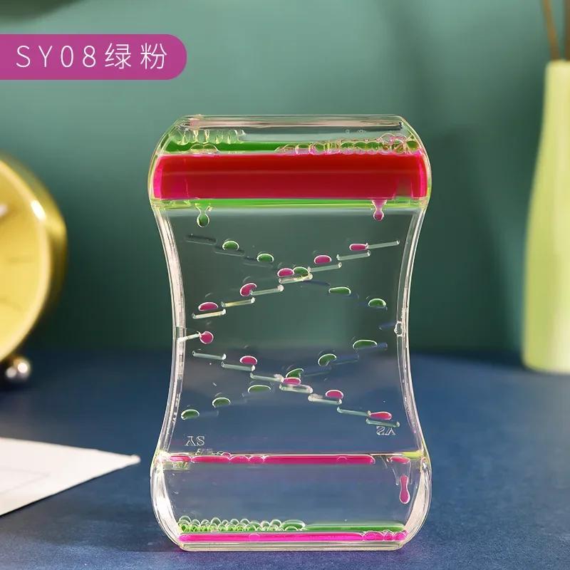 New Product Slide Oil Drop Decompression Toy Acrylic Liquid Hourglass Dynamic Multi Color Oil Leak Home Desktop Decoration Gift