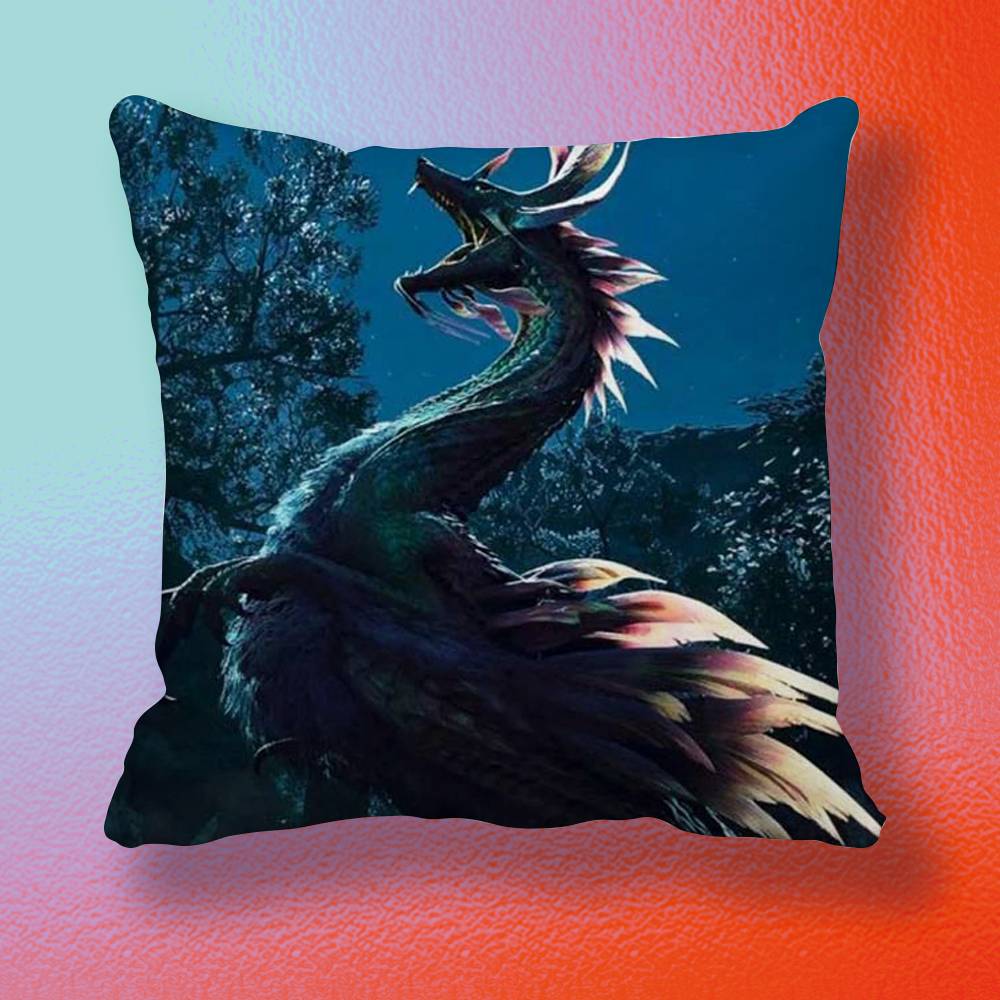 Monster HHunter Game Pillow cover Soft Microfiber Pillowcase Home Sofa Decor Surprise Decorative printed