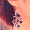 Colorful Rhinestone Peacock Gemstone Earrings