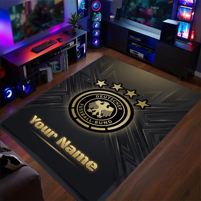 Crystal Velvet Rug Germany national football team Print Custom Name Text Floor Mat Home Decor