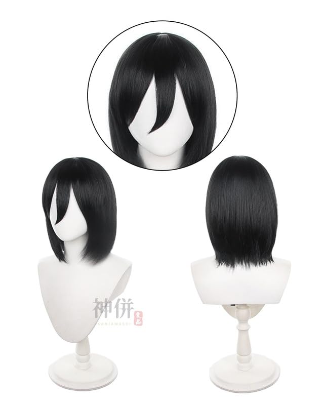 [Excellent Quality] Mikasa Ackerman Cosplay Wig, Wings of Freedom Scout Regiment Cosplay Costume for Adults, School Festivals, Events, and Stage Wear