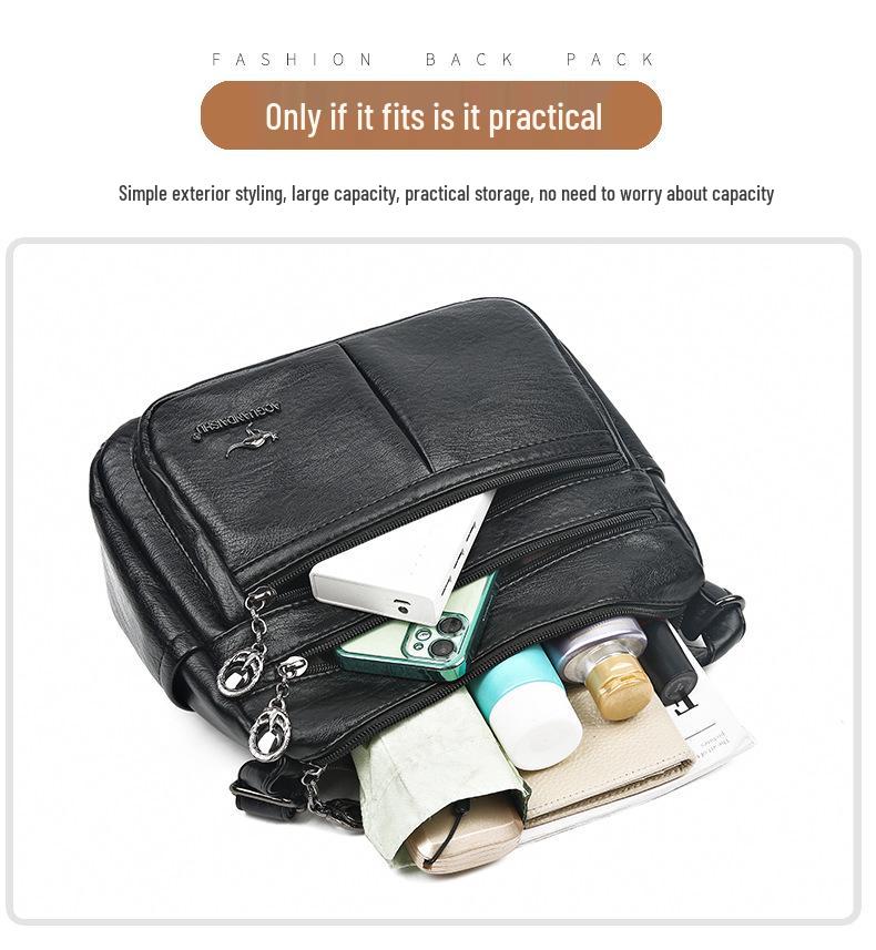 Women's 2025 Versatile PU Crossbody Bag: Fashionable, Multi-Pocket Shoulder Bag for Middle-Aged & Elderly Ladies
