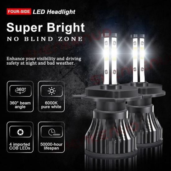 For 1992-1995 HONDA CIVIC EG/EH/EJ H4 LED Headlight 6000K Bulbs Hi/Lo Beam Combo