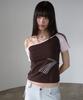 PRENDA Number Seven Off-Shoulder Short Sleeve Brown