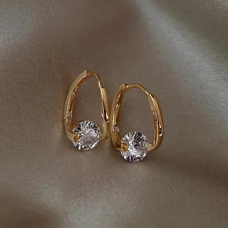 

Медицинские Блестящие Серьги Роскошный Циркон Металл Необычный Золотой Цвет Изысканные Серьги для Женщин Модный Циркон