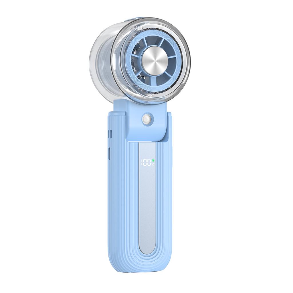 Foldable Water Mist Ice Spray High Speed Fan Portable Cooling Fan Neck Hanging Type-C Adjustable Speed for Home Office Outdoor