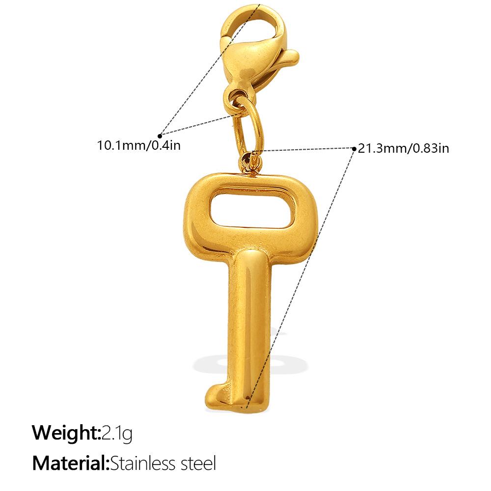 Retro Wind Diamond Lock Key Series Lobster Buckle Pendant Stainless Steel Gold-Plated Versatile Diy Accessories