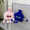 Plush Earphone Case Cute Sunglass Man Shape Drop Protection Earphone Protective Cover for IOS Earbuds 1 2 Universal