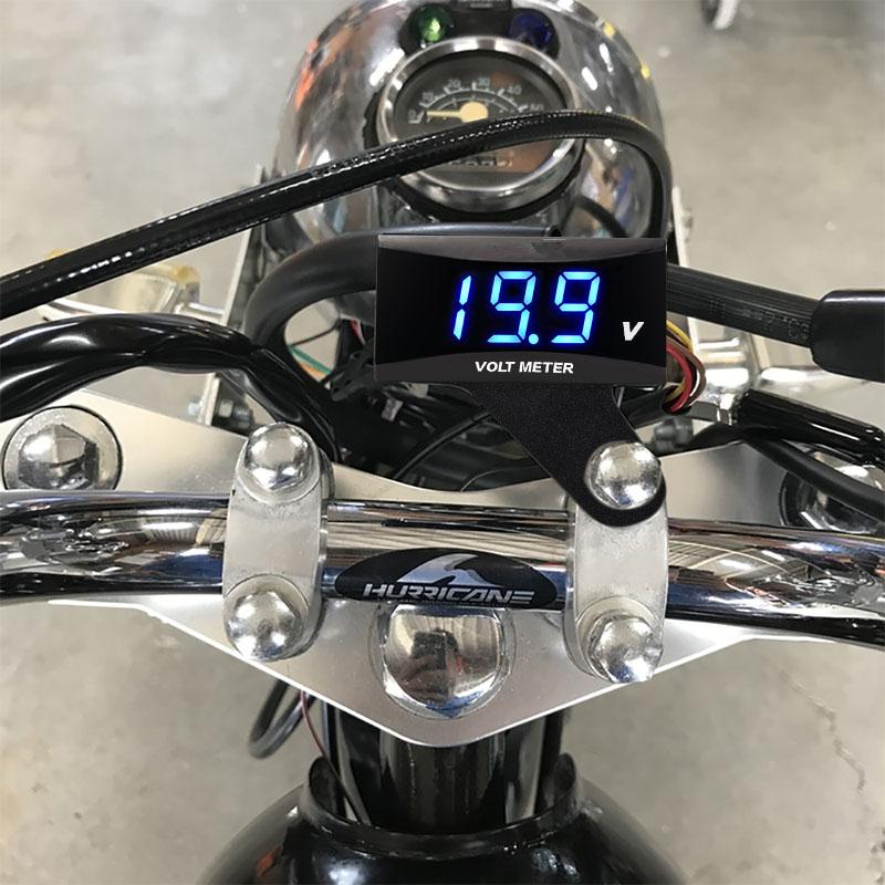Universal Motorcycle Voltmeter Koso Mini LED Digital Display Electromobile Gauge Car Voltage Meter with Holder  12V-100V