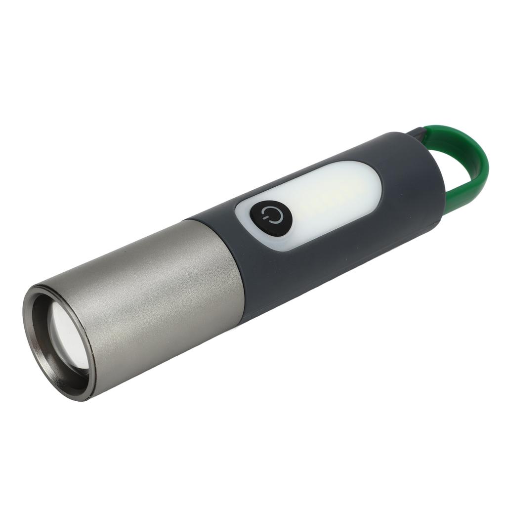 Outdoor-Taschenlampe mit Teleskop-Zoom USB Wiederaufladbar 4 Lichtmodi Superhelle Taschenlampe mit Haken zum Campen