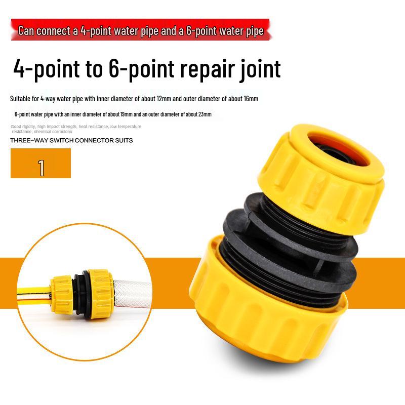 Garden Hose Quick Connect & Repair Joint, 3/4-Inch & 1-Inch, 4-Point & 6-Point Extension.