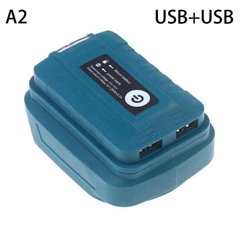 Power Bank Adapter Led Light For Mak 14.4V/18V Li-Ion Battery Usb+Type-C Converter With Led Lamp For Mak Bl1830 Bl1430 Bl1850