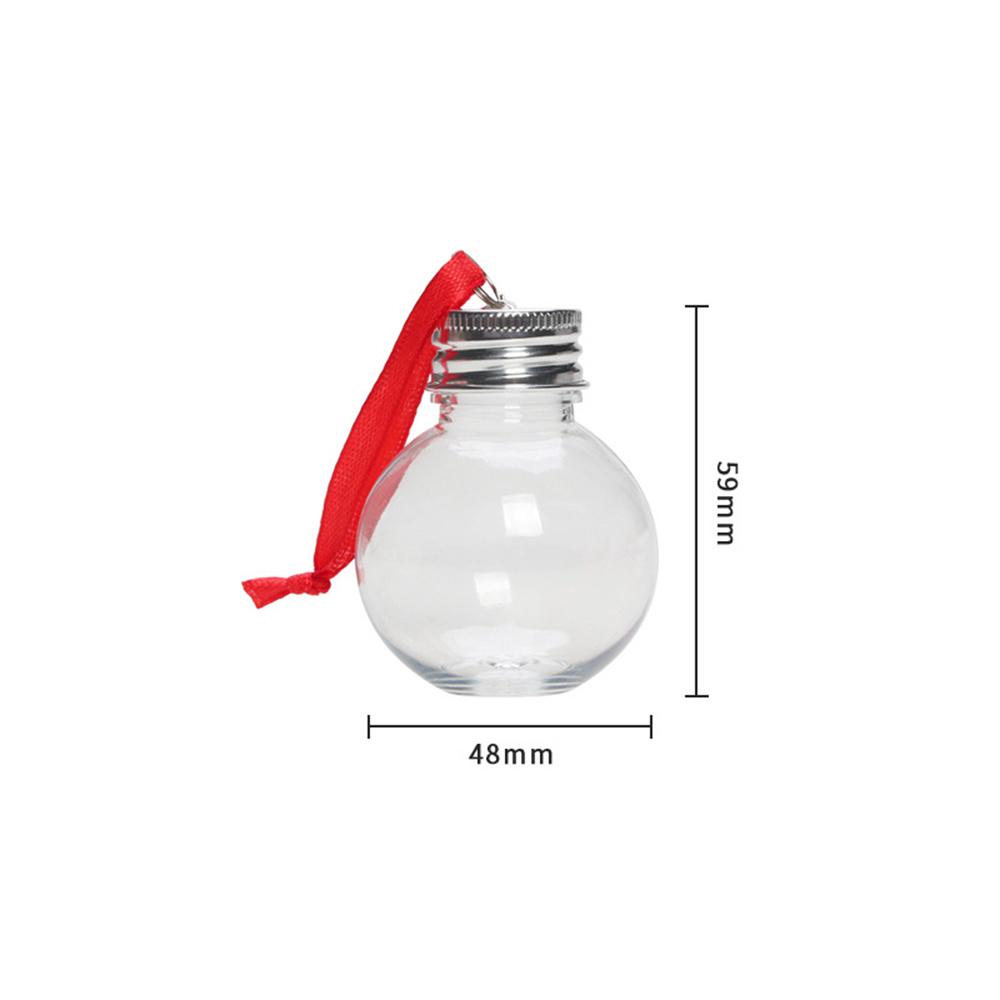 10Pcs Christmas Tree Ornament Fillable Booze Water Bottle Bulbs Shape Plastic Clear Christmas Ball Bell Pendant Home Party Decor