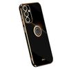 XINLI For Samsung Galaxy A35 5G Phone Case with Kickstand Plating Gold Edge Soft TPU Cover