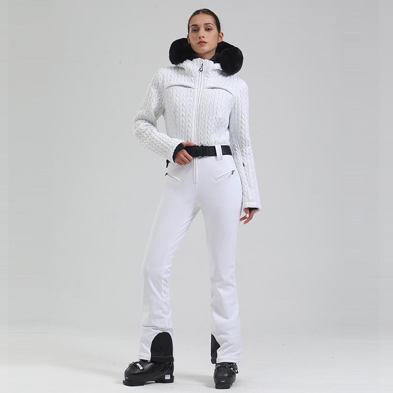 

Women s Waterproof & Windproof Ski Suit Set: New One-Piece for Outdoor Sports Medium білий