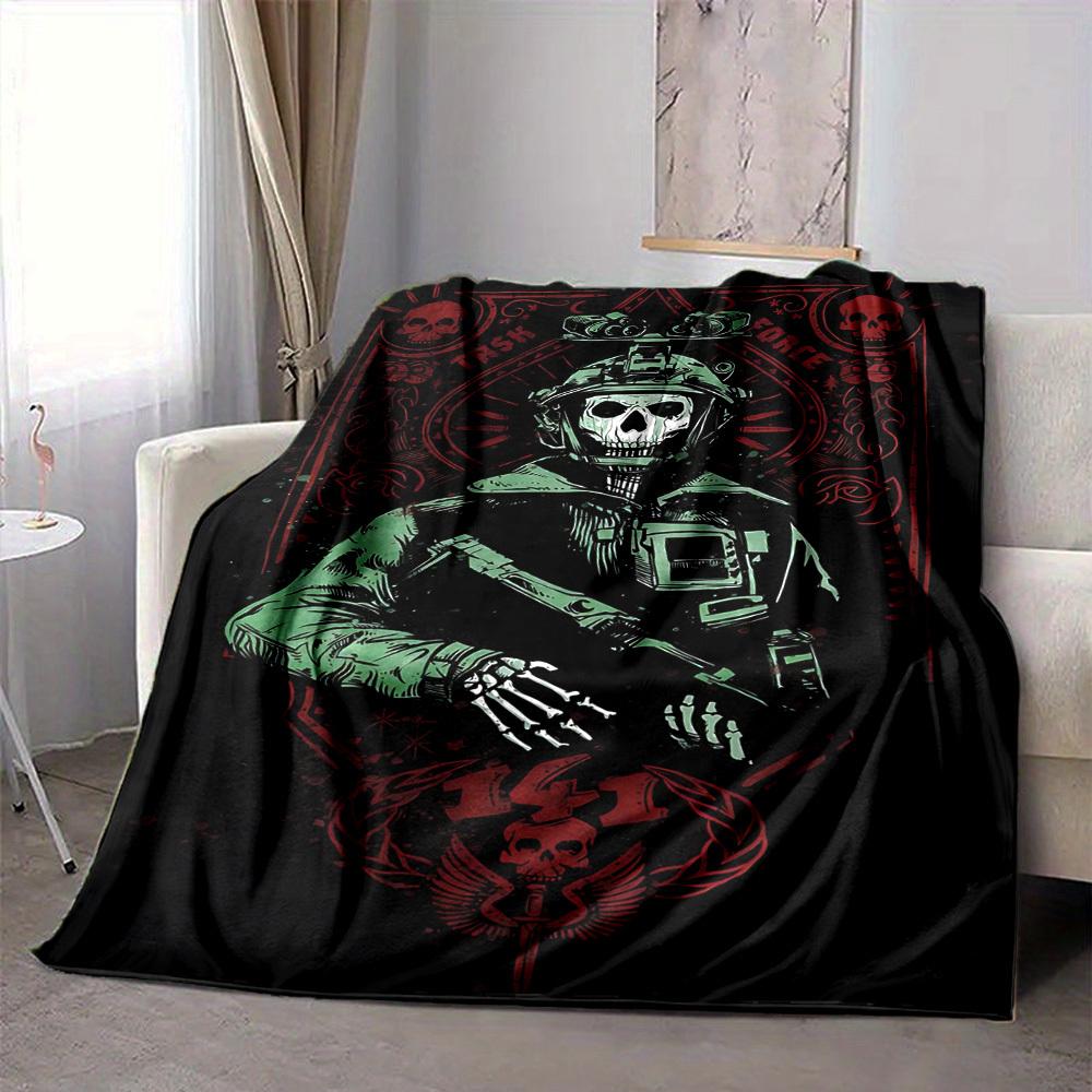 1pc Resident Evil Soft Comfortable Blanket Digital Print, All Season Multipurpose Knit Fabric Bedding, Office, Sofa Home Decor Blanket