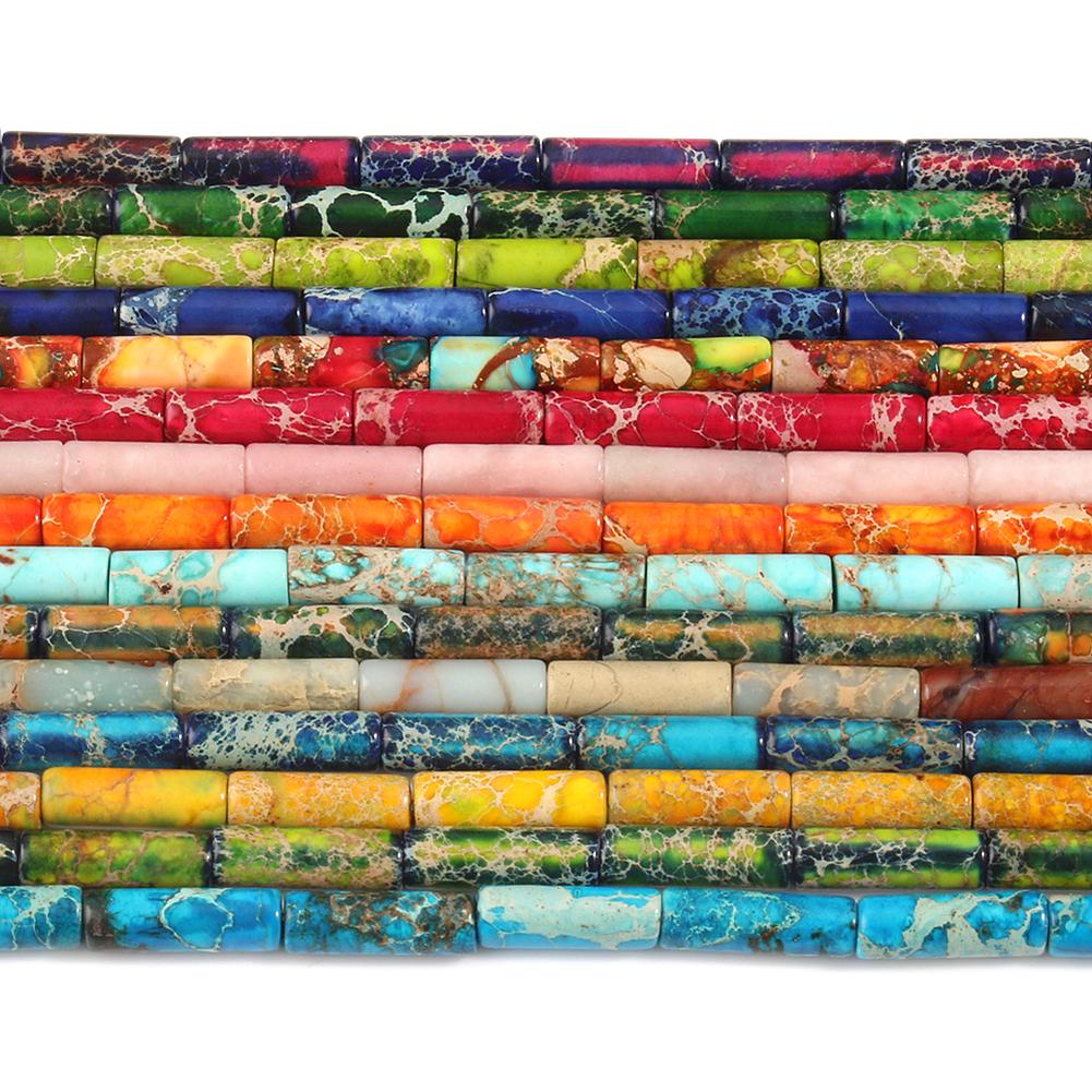 Намистини з природного осаду і яшми, імперська трубка, форма колони, вільні розпірні намистини для виготовлення ювелірних виробів 15 дюймів