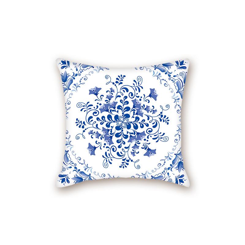 2025 Modern Blue & White Porcelain Series Backrest Pillow Cover for Sofa & Bed