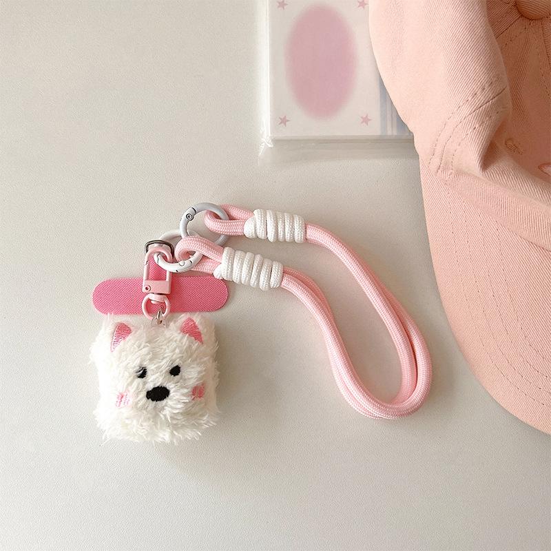 Plush Puppy Doll Pendant Mobile Phone Lanyard Clip Portable Rope Braided Rope Wrist Creative Anti-Drop